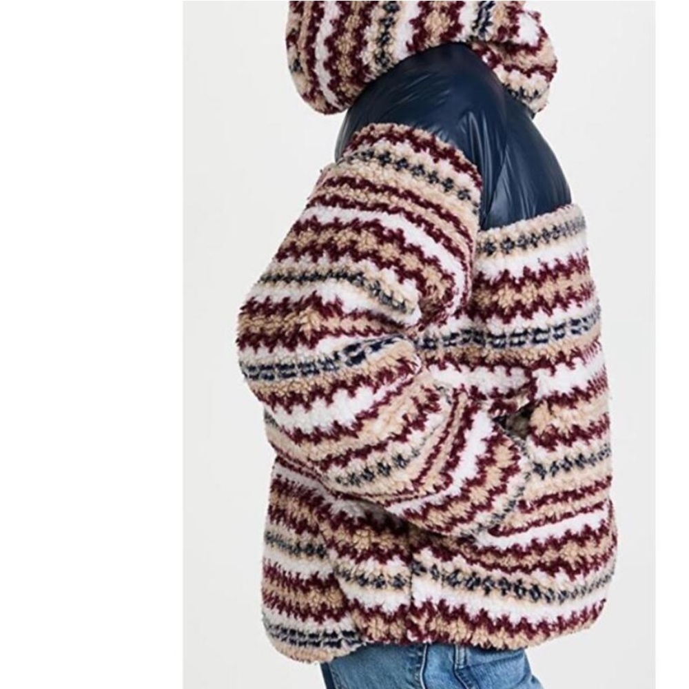 New Rag & Bone Women’s Joelle Sherpa Printed Puffer Down Jacket Size M. NWOT - Picture 2 of 5
